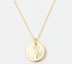 Diamonique Goldclad Sterling Silver Birthflower "Marrygold" Pendant 16"