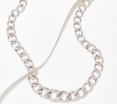 Affinity Diamonds White Gold-Clad Sterling Silver 18" Curb Link Pave Statement Necklace