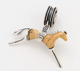 American West Sterling Silver Jasper Horse Magnetic Pendant