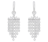 Ariva Sterling Silver White Topaz Cascading Cha in Earrings