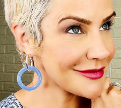 Joan Rivers Silver tone The "O" Earring, 3"