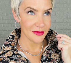 Joan Rivers Silvertone Set of 2 Beaded Wire Hoop Earrings