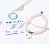 T.Jazelle Luck Gemstone Beaded Bracelet with Sterling Silver Charm, moon, Avg/L