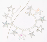 Pulsera con dije de polvo de estrellas Aurora de Kirks Folly, tono plateado
