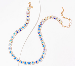 Kirks Folly Aurora Borealis Essentials Square Riviere Goldtone Necklace