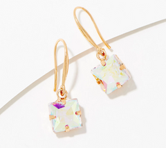 Pendientes Kirks Folly Aurora Borealis Silvertone Essentials Square Riviere