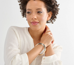 Susan Graver Set of 3 Gold Tone Bangle Bracelets