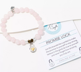 Pulsera de cuentas de piedras preciosas T. Jazelle Strength, candado de promesa, tamaño pequeño/promedio