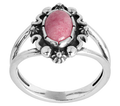 American West Classics Sterling Rhodonite Florl Ring Size 10