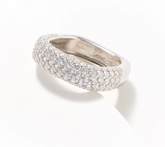 Anillo giratorio Highway del 35.º aniversario de Diamonique, plata de ley, talla 9