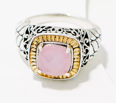 Artisan Crafted Sterling Silver 2-Tone Cushion Cut Size 11 Ring