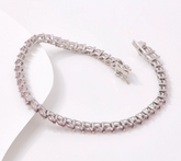 Diamonique Platinum Clad SS  Marquise Simulated Morganite Gem Bracelet 6-3/4"