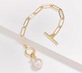 Affinity Gold-Over Sterling Silver Cultured Pearls Ming Pearl Bracelet Large