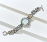 Artisan Crafted by Robert Manse Sterling Silver & MOP Gemstone Toggle Watch Small