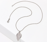 Or Paz Silver-Plated Sterling Silver Diamonds Leaf Necklace