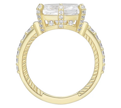 JUDITH Classic 14K Gold Clad Diamonique Ring, Size 8