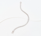 Diamonique Graduated Bezel-Set Round Tennis SS Bracelet Avg