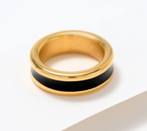 BellaOro Slip-On Emamel Squared Ring, 14K Gold Over Resin, Size 9