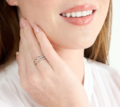 Diamonique Gold Clad Sterling Silver Crossover Heart Ring Size 5