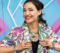 American West Colors of Turquoise Bead Sterling Silver Necklace, 21"