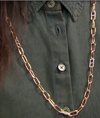 Collar dorado con estaciones pavé de Joan Rivers Paperclip