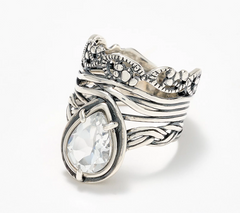 Or Paz Sterling Silver Pear White Topazl Ring Size 5