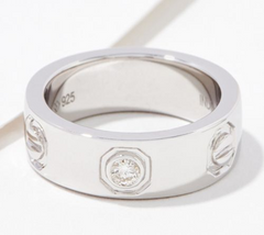 Affinity Diamonds Sterling Silver Cigar Band Ring  Size 7