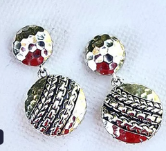 JAI Sterling Silver Artisan Textured Drop Earrings