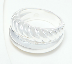 UltraFine 950 Silver Double SS Ring Size 7