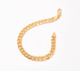 Gold One 1K Gold Men's Curb Link 9" Bracelet