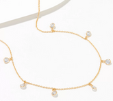 Diamonique x Kathy Levine Gold Clad Sparkler Drop Sterling Silver Necklace 18"