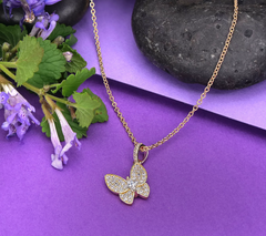 Diamonique x Kathy Levine Gold Plated SS Mariposa Pendant Necklace