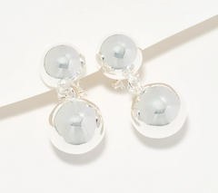 UltraFine 950 Silver Dangle Bead Earrings, 7.5g