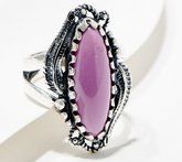 American West Leaf & Scroll Sterling Silver Oval Phosphosiderite Ring Size 8