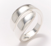 UltraFine 950 Silver High Polish Bypass Ring, Size 7