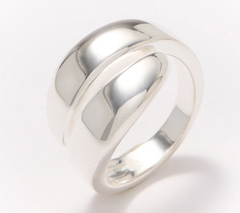 UltraFine 950 Silver High Polish Bypass Ring, Size 7