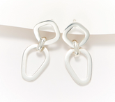 UltraFine 950 Silver Geometric Drop Earrings 1-1/4"