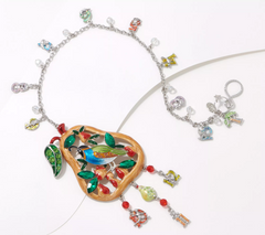 Kirks Folly 12 Days of Christmas Pear Tree Shimmer w/ Silver Chain