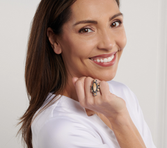 American West Sterling Silver Nine Picture Jasper Cluster Ring Size 7