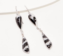Generation Gems Fancy-Cut White Buffalo Drop Sterling Silver Earrings