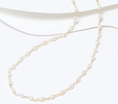 Honora Cultured Pearl 24" Necklace, 18K yellow gold-plated Sterling Silver