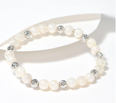 Honora Sterling Silver Pearl Beaded Stretch Bracelet Avg