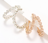 Juego de 2 aros de cristal clásicos de 1-1/2" de Joan Rivers