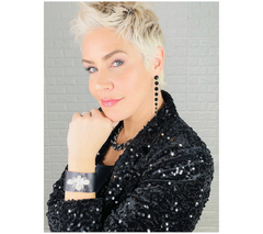 Pendientes colgantes lineales de alfombra roja de Joan Rivers, negros