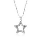 Or Paz Sterling Silver Textured Star Pendant w/Chain
