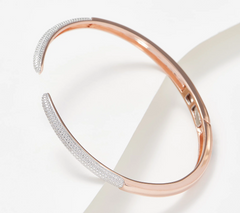 Accents by Affinity Diamonds Rose Gold-Over Sterling Silver Cuff Small