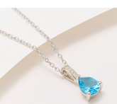 Affinity Gems Semi-Precious Pear Gemstone Sterling Silver Necklace