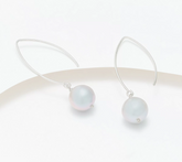 Honora Cultured Pearl French Wire Drop Earrings Rhodium Plated Sterling Silver