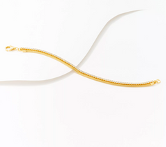 Diamonique Goldtone Triple Row Tennis Bracelet Stack Small