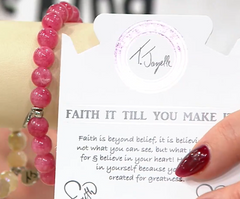 T. Jazelle x Kim Gravel Gemstone Beaded Faith Charm Bracelet, Average/large